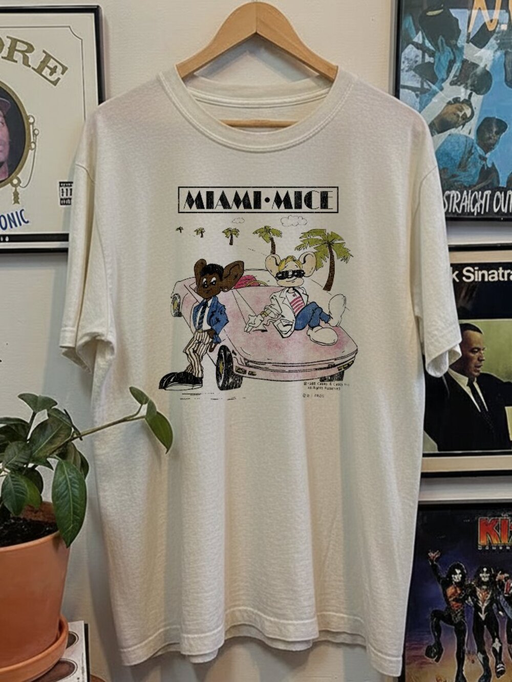 Rare Miami Mice Washed White Tee
